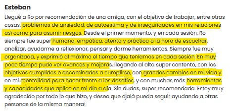 Captura del testimonio completo de Esteban